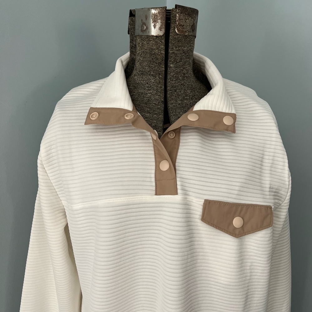 J.Crew White Ribbed Pullover - Picture 3 of 8